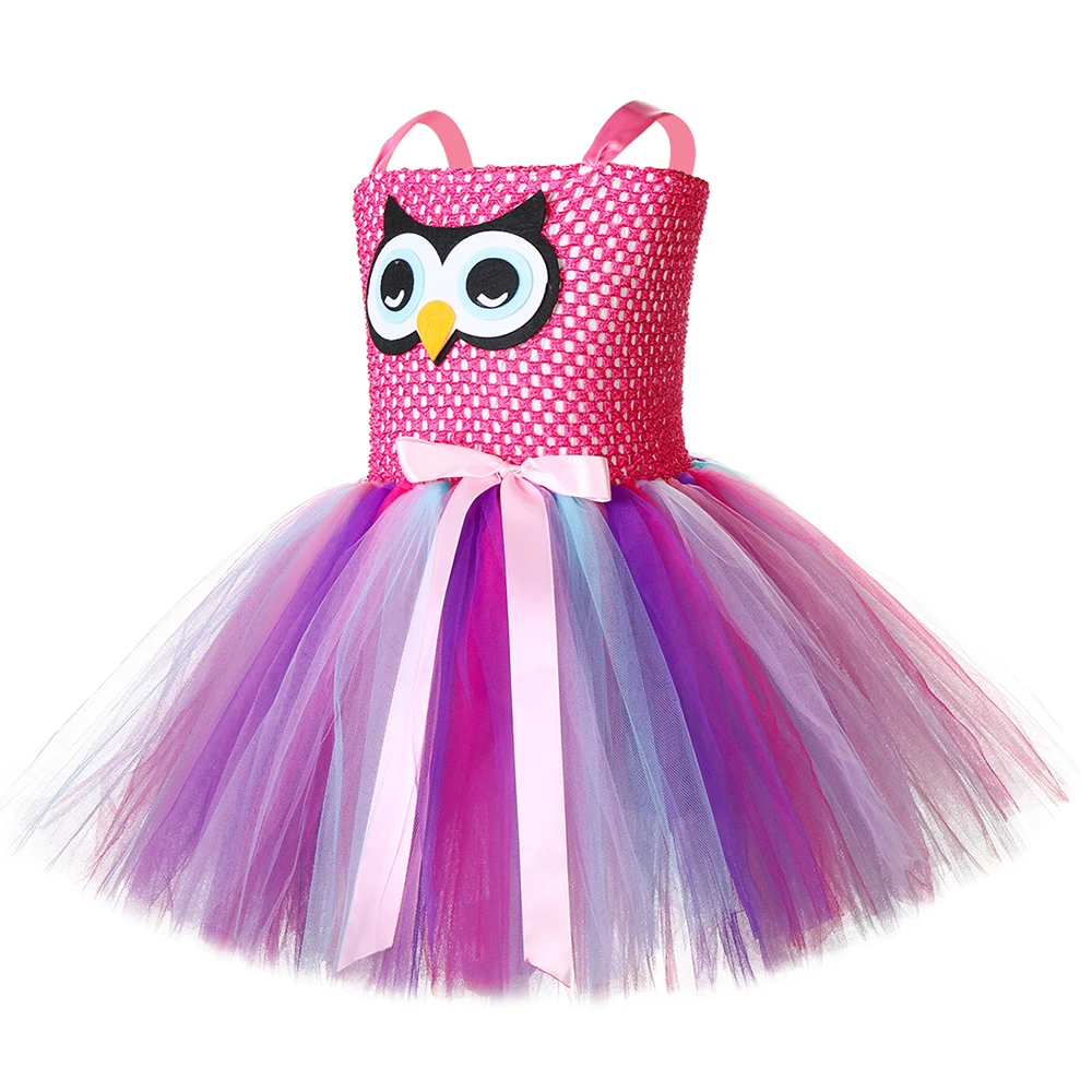 Детское платье-пачка с рисунком совы 1-14 дюймов | Мать и ребенок