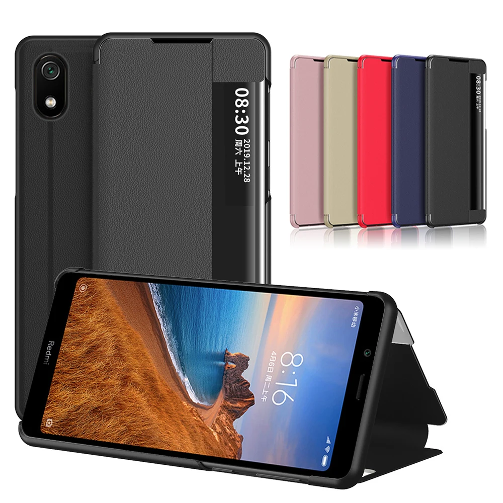 Кожаный чехол книжка Smart View для Xiaomi Redmi Note 8 7 6 5 K20 Pro 8A 7A Mi 9T A3 CC9E CC9 Note8 Note8T K 20