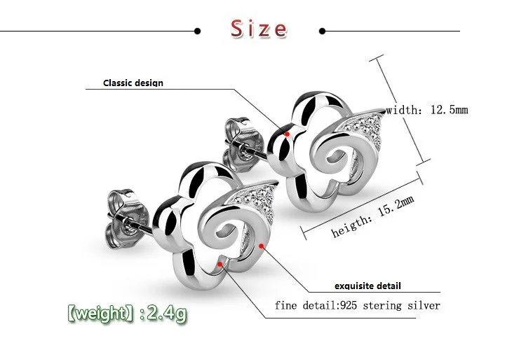 Новые Оригинальные 925 Серебряные сережки микро инкрустация цирконием серьги для