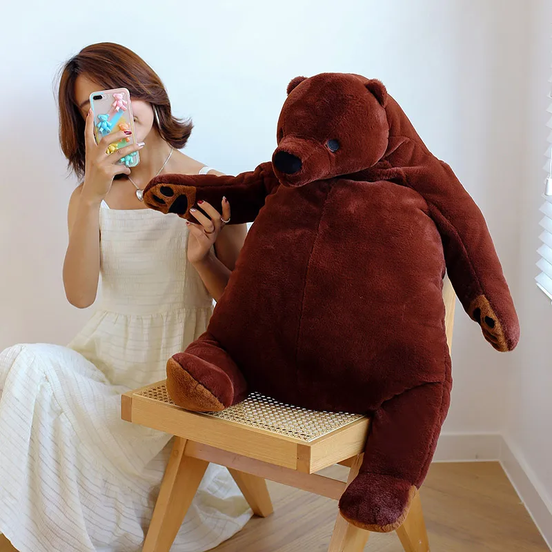 

large 100cm brown bear plush toy very soft bear doll Christmas gift b2504