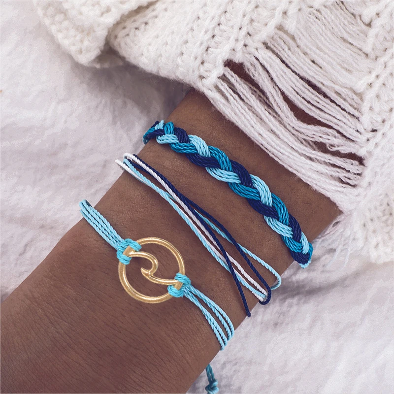 Богемные красочные веревочные браслеты Набор для женщин 2020 регулируемые