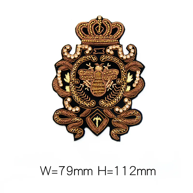 

Indian silk embroidery patch crown bee eagle animal cartoon patches for hats bag badges applique patches for clothing EQ-1299