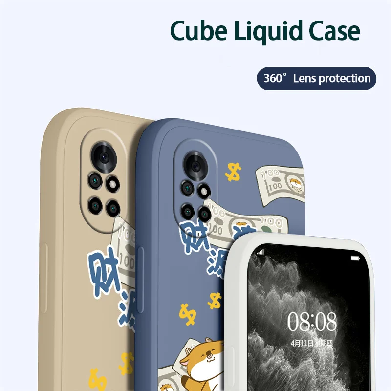 

Cartoon Rich Cow Phone Case For Huawei Nova8 8Pro 8SE Nova 7 7Pro 7SE 6 6se 5 5Pro 5Z 5I 5Ipro 5T 4 4E Liquid Silicone Cover