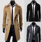 Зимнее мужское шерстяное пальто, модная официальная ветровка средней длины для отдыха, оптом, Мужское пальто