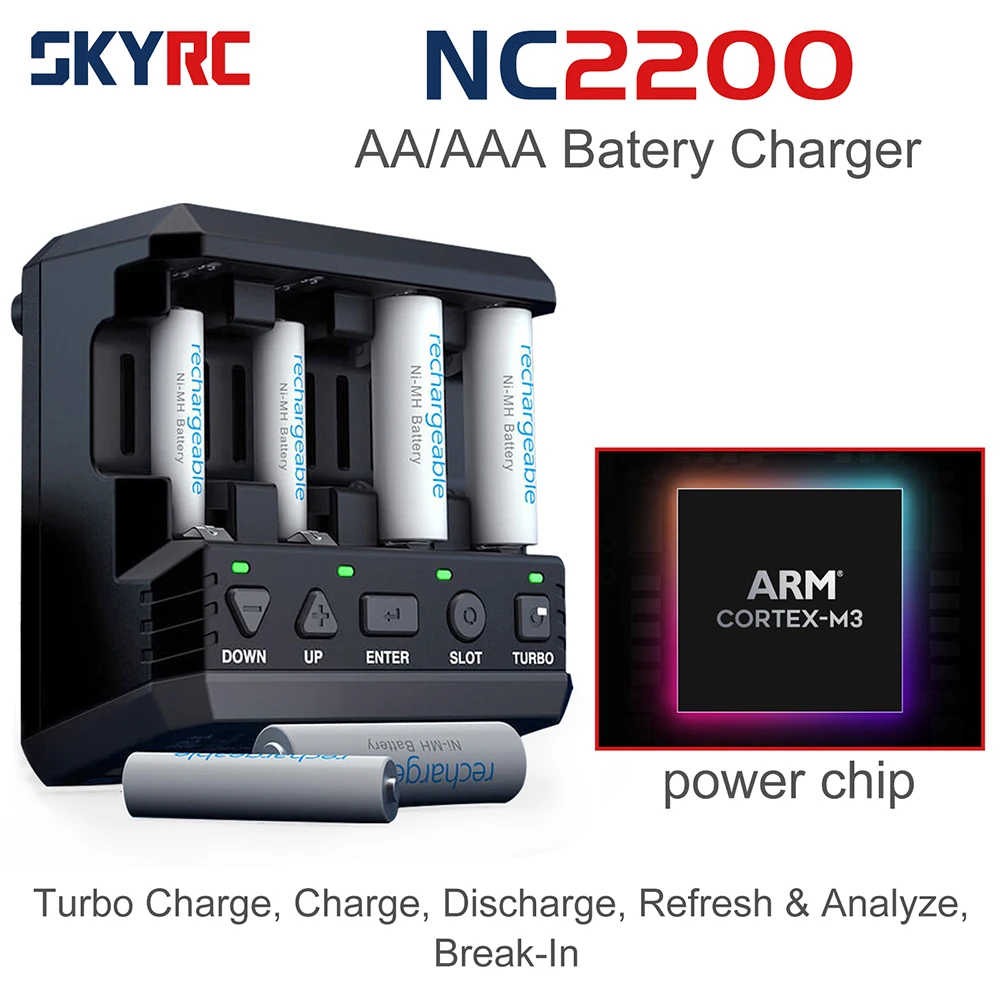 SKYRC NC2200 12 В/2 0 А 4 слота зарядное устройство для батарей AA AAA и анализатор NiMH/NiCD