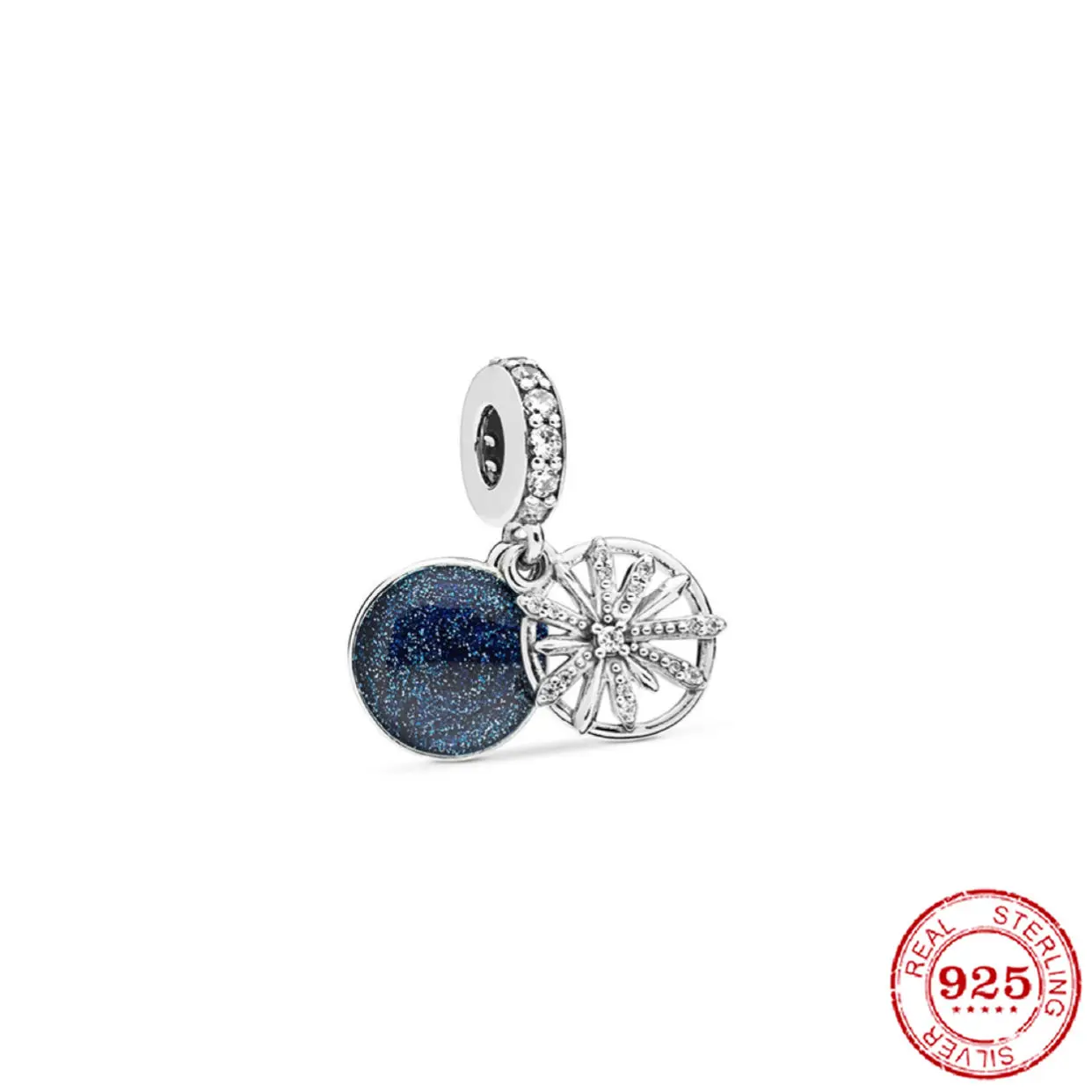 

Dijes de pulsera de Pandora originales para mujer, cuentas de plata de ley S925 con estrella azul, joyera femenina, regalo de n