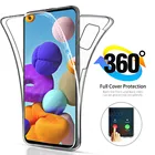 Двойной силиконовый чехол для Samsung Galaxy A21S, прозрачный чехол с полным покрытием для Samsung A71, A51, A31, A41, A50, A 21S, 360