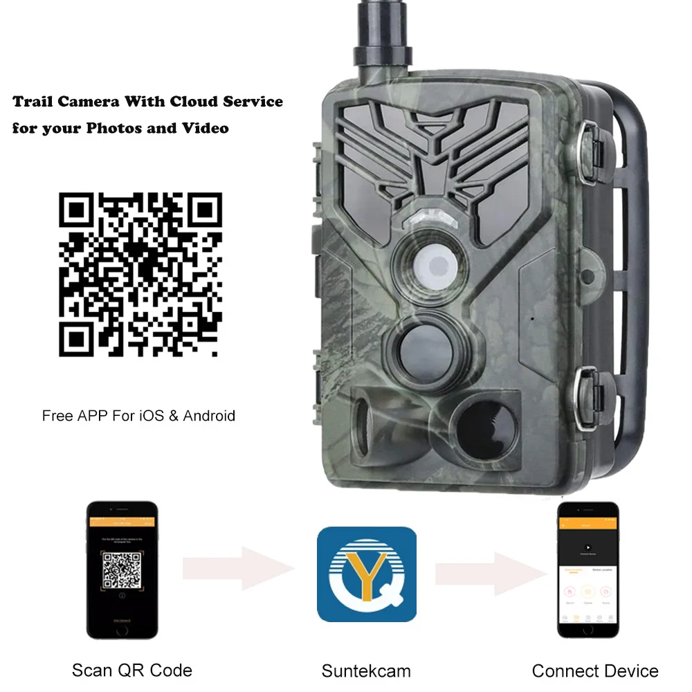

APP 4G Live Broadcast Trail Camera Cloud Service 4K Wildlife Hunting Cameras Cellular Mobile Wireless Surveillance HC810PRO 30MP