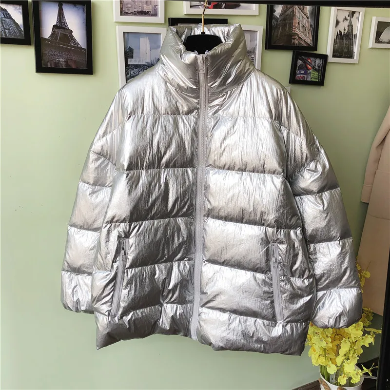 Женская зимняя куртка на белом утином пуху с меховым воротником|Женские