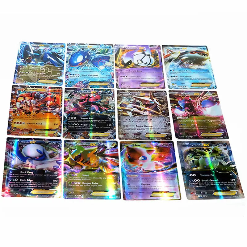 Caja de cartas de Pokemon MEGA EX para ni&ntilde;os, TAKARATOMY, juegos de batalla, comercio, colecciona tarjetas brillantes, juguete de regalo, superventas, 100 Uds.-3
