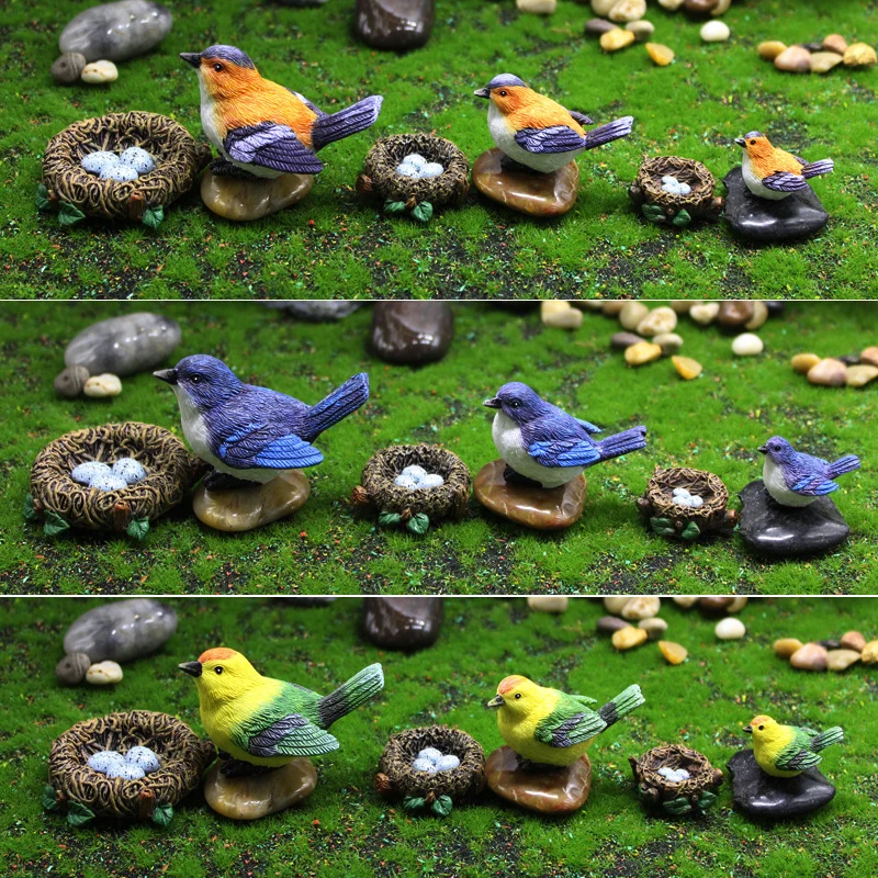 Creative Simulation Parrot Parakeet Miniature Landscape Ornament Animal Model Lawn Figurine Artificial Bird Photography Props | Дом и сад