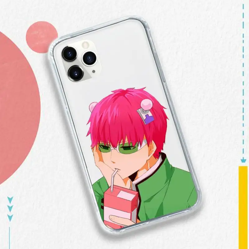

Japan anime Saiki Kusuo Phone Case Transparent soft For iphone 5 5s 5c se 6 6s 7 8 11 12 plus mini x xs xr pro max
