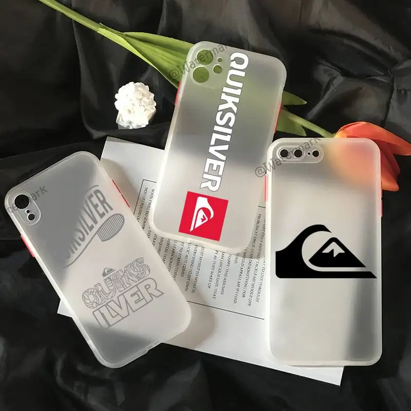 

Surf And Skateboard Quiksilver Phone Case For IPhone 11 12 Pro Max Xs Xr X 8 7 Plus White Matte Translucent Funda