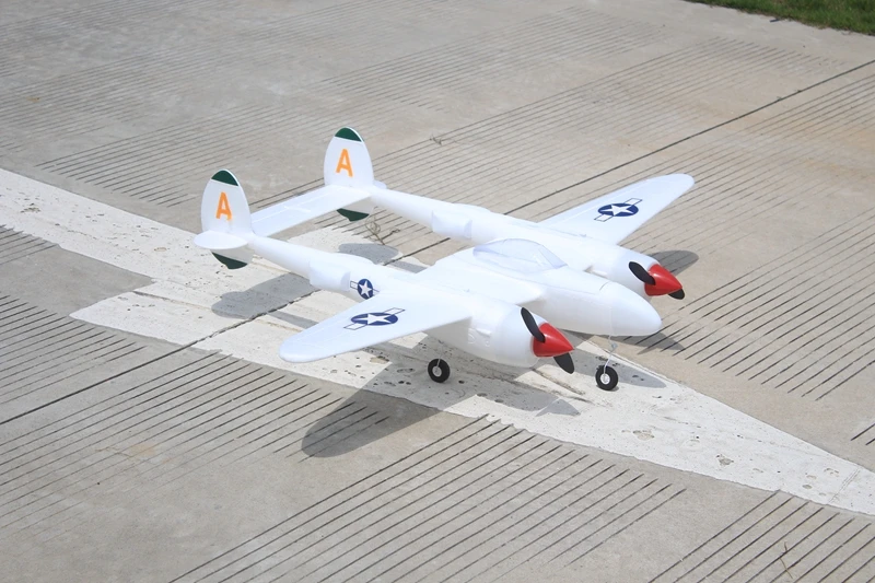 RC warbird plane 1 2 м размах крыльев P38 EPO двойной двигатель белый цвет|Радиоуправляемые