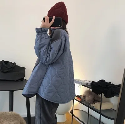 

Куртка женская оверсайз из хлопка, в стиле ретро