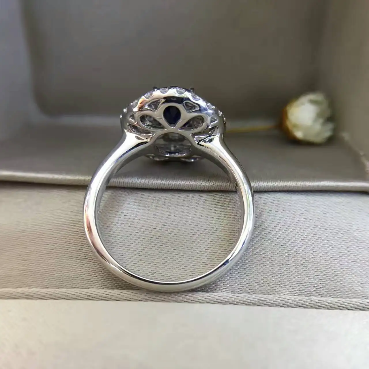 18K золото 1.055ct натуральный сапфир женское кольцо с 0.376ct Бриллиантовая установка Новое изысканное украшение на свадьбу обручальное кольцо