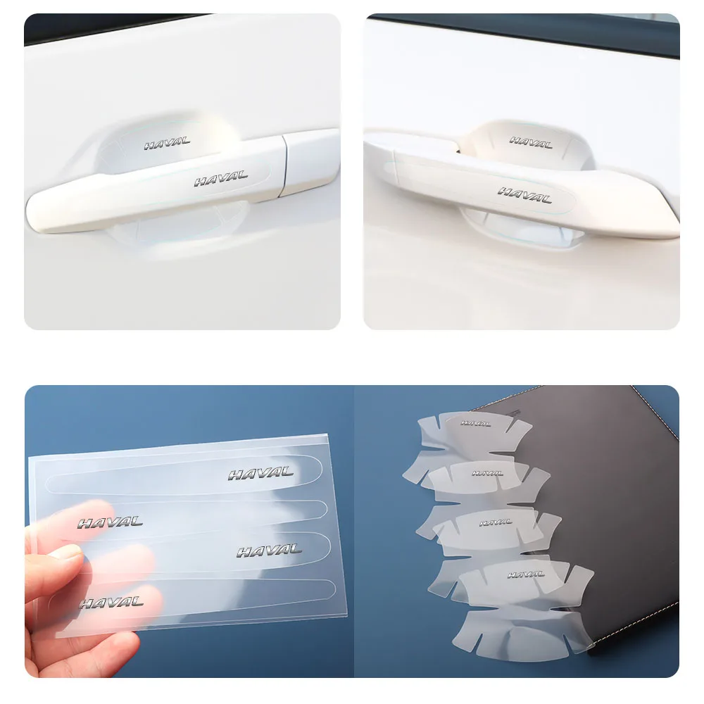 Наклейка на дверную ручку автомобиля наклейка против столкновений защитная