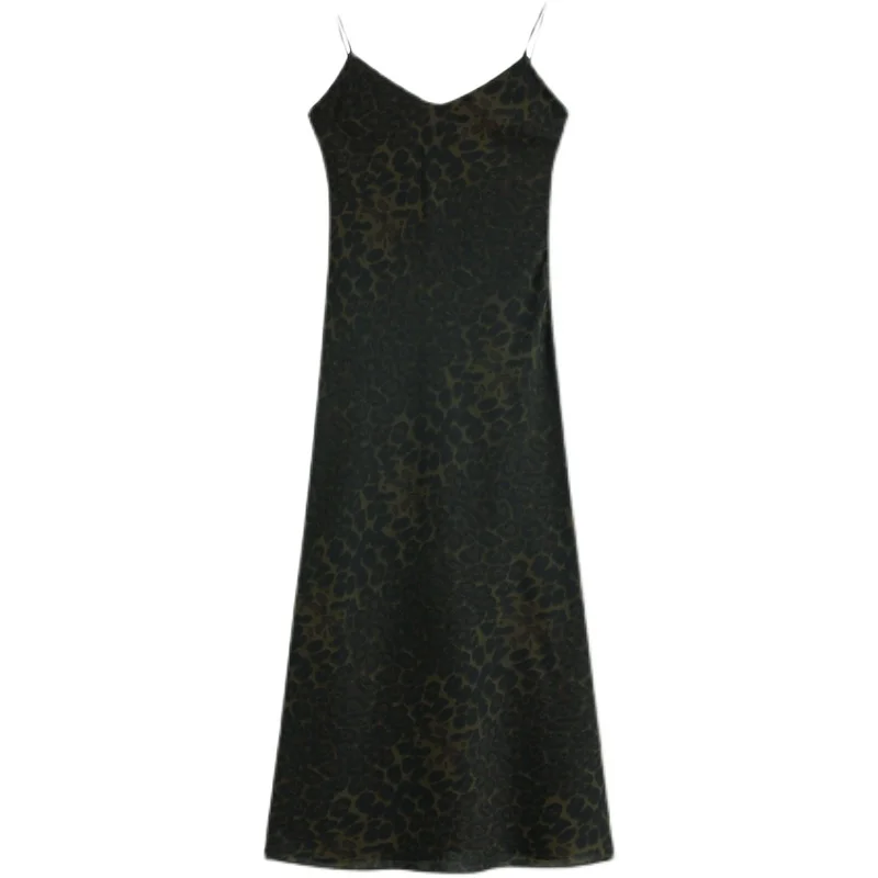 

Leopard Print Strap for Women 2021 Spring and Summer New Korean Style Slim Temperament French Sexy Backless Base Dress
