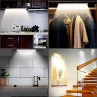 24 40 60 LEDs PIR LED Motion Sensor Light USB Rechargeable LED Under Cabinet Night Light For Kitchen Closet Wardrobe Stairs