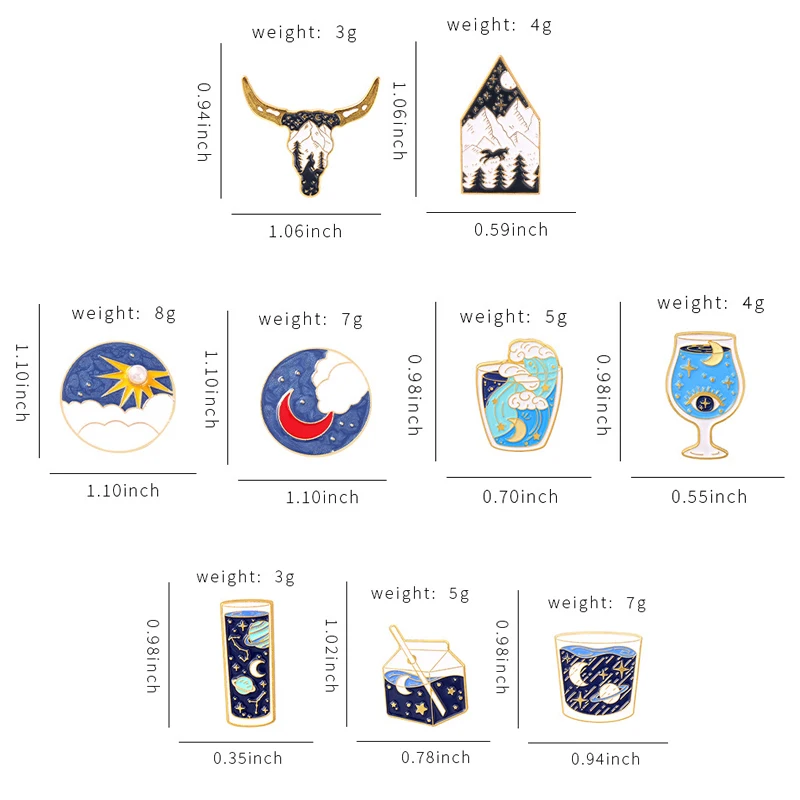 Креативная модная эмалированная брошь на лацкан с изображением звездного неба в