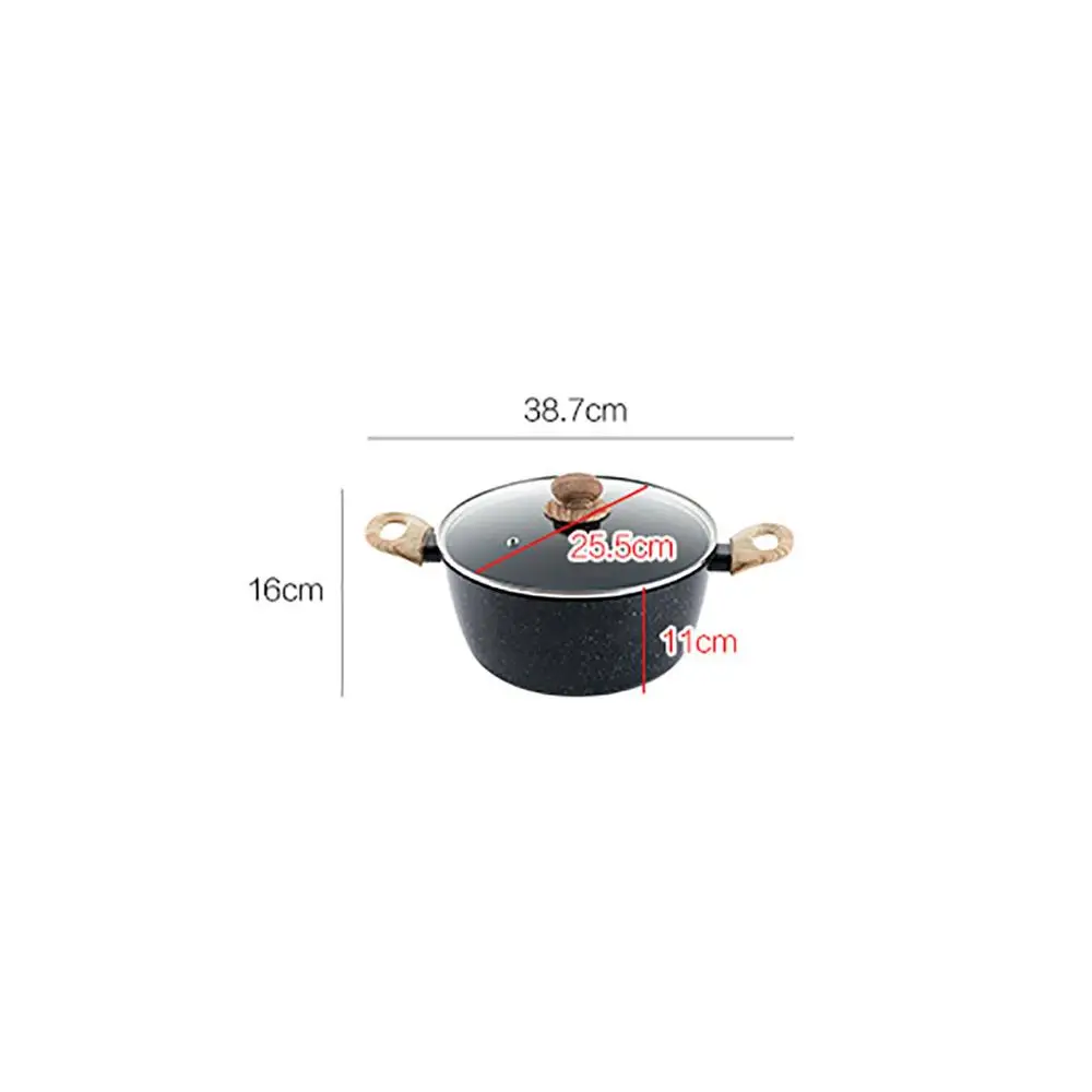 

24cm Large Medical Stone Double Handle Non-stick Stockpot Household Cooker Induction Cooker Stew Pot With Lid