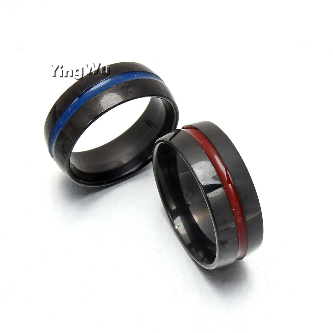 Yingwu модное ювелирное изделие черное титановое кольцо из нержавеющей стали