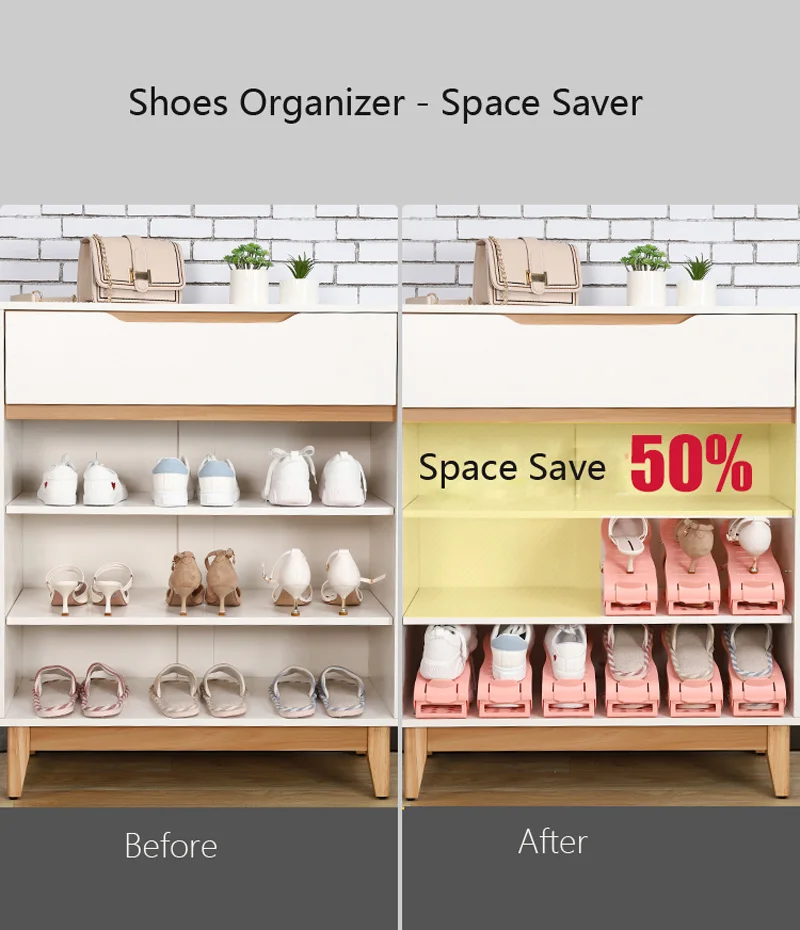 Двойной держатель для шкафа органайзер с 4 регулируемыми отделениями обуви | Дом