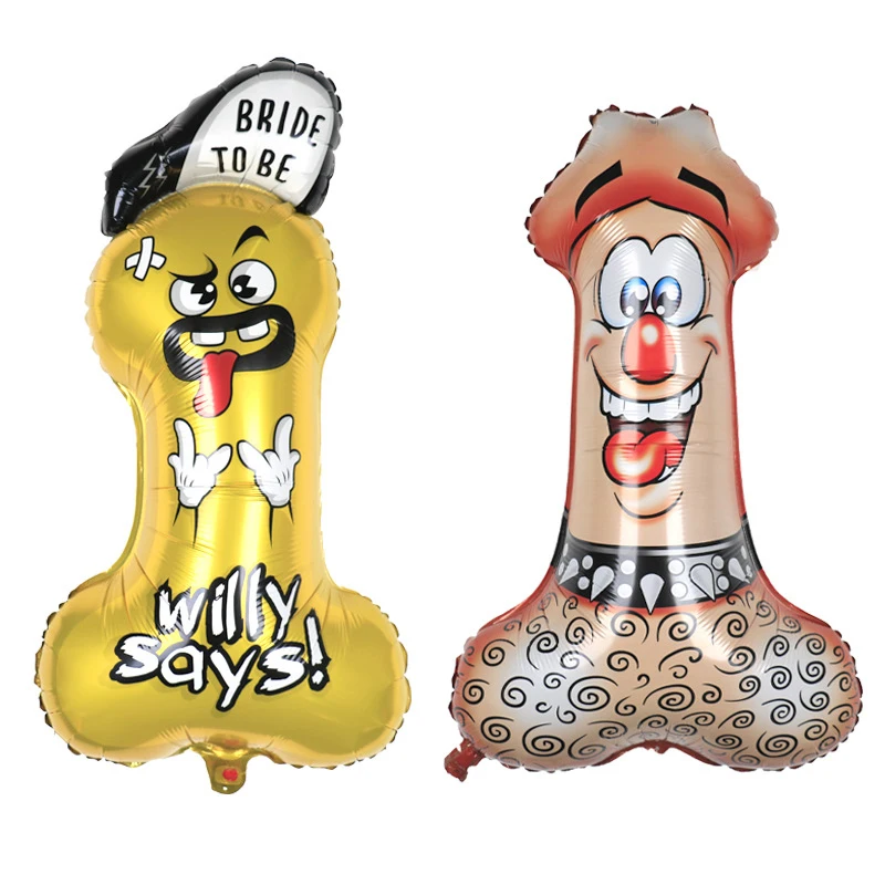 Willie шарики из фольги разных форм детская надувная грудь для пениса девичвечерние