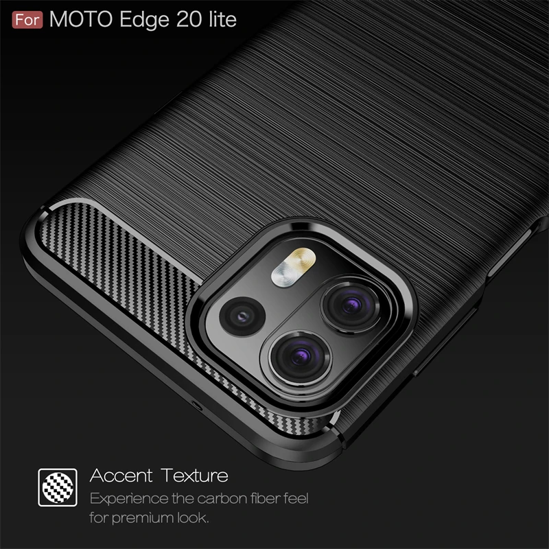 Carbon Fiber Cover For Motorola Edge 20 Lite Case Rubber Silicone Back Case For Motorola Edge 20 Lite Case For Moto Edge 20 Lite