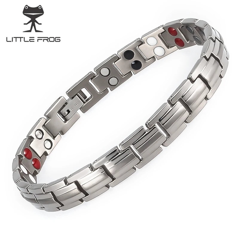 Браслет для женщин 4 в 1 магнитный титановый серебристый|Браслеты с голограммой| |