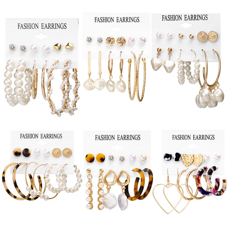 Женский комплект сережек гвоздиков IF YOU круглые ювелирные изделия из старинных