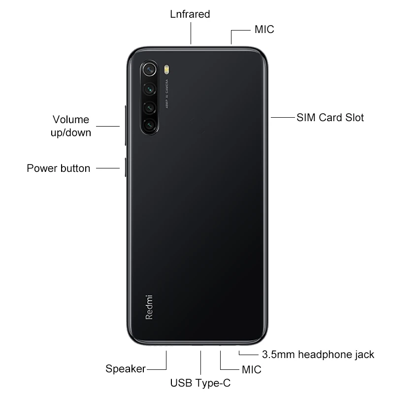 Глобальная версия смартфона Xiaomi Redmi Note 8 4 Гб 128 ГБ Восьмиядерный Snapdragon 665 6 3 дюйма FHD