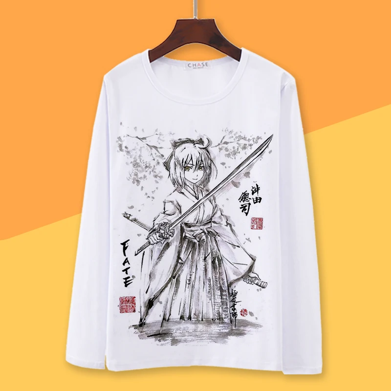 Футболка для косплея из Fate Grand Order футболка с длинным рукавом Okita Souji весна-осень