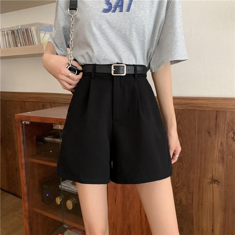 

2020 Summer New Korean Slim High Waist Casual Thin Breathable Pants Women's Straight Pants Loose Wide Leg Pants Shorts Fashion