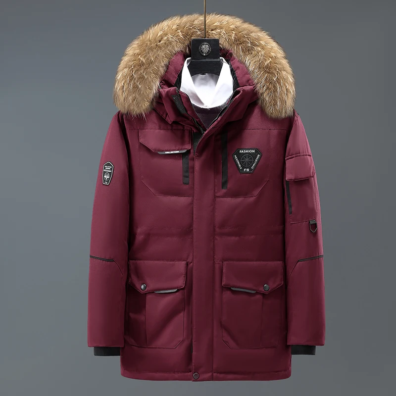 Winter Down Jacket Mens Fashion Workwear New Style Young Jacket Short Thicken Outdoor Warm White Duck Down Coats