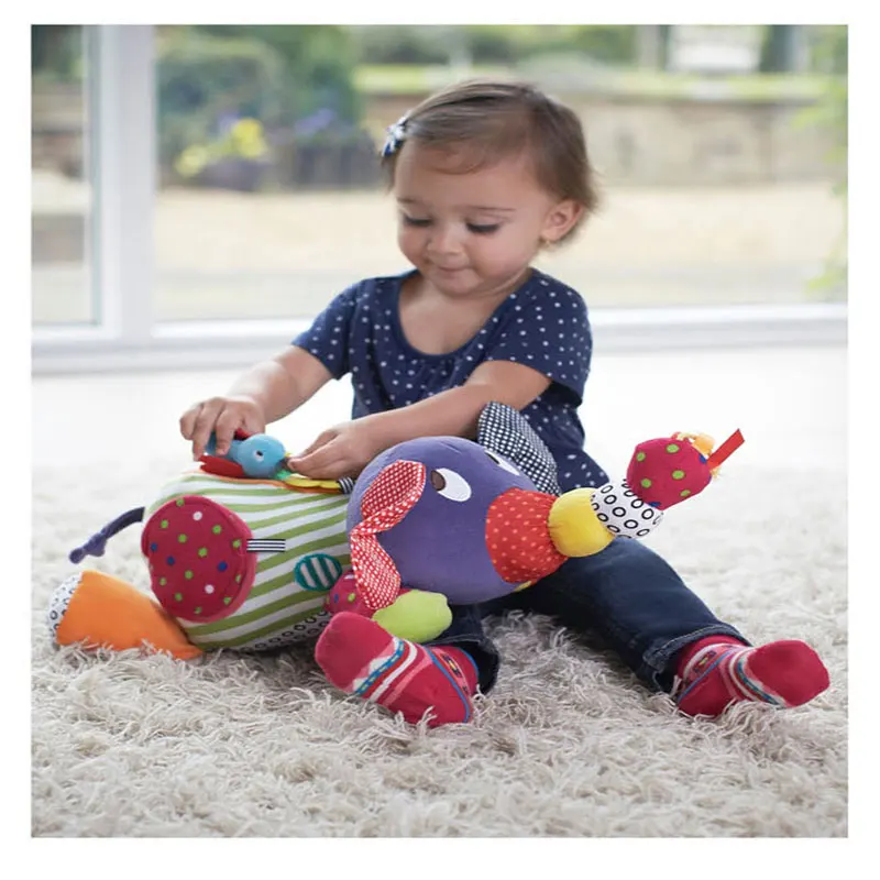 

Educational Toys For Baby 0-12 Month Cartoon Plush Elephant Baby Rattles Brinquedos Baby Toys
