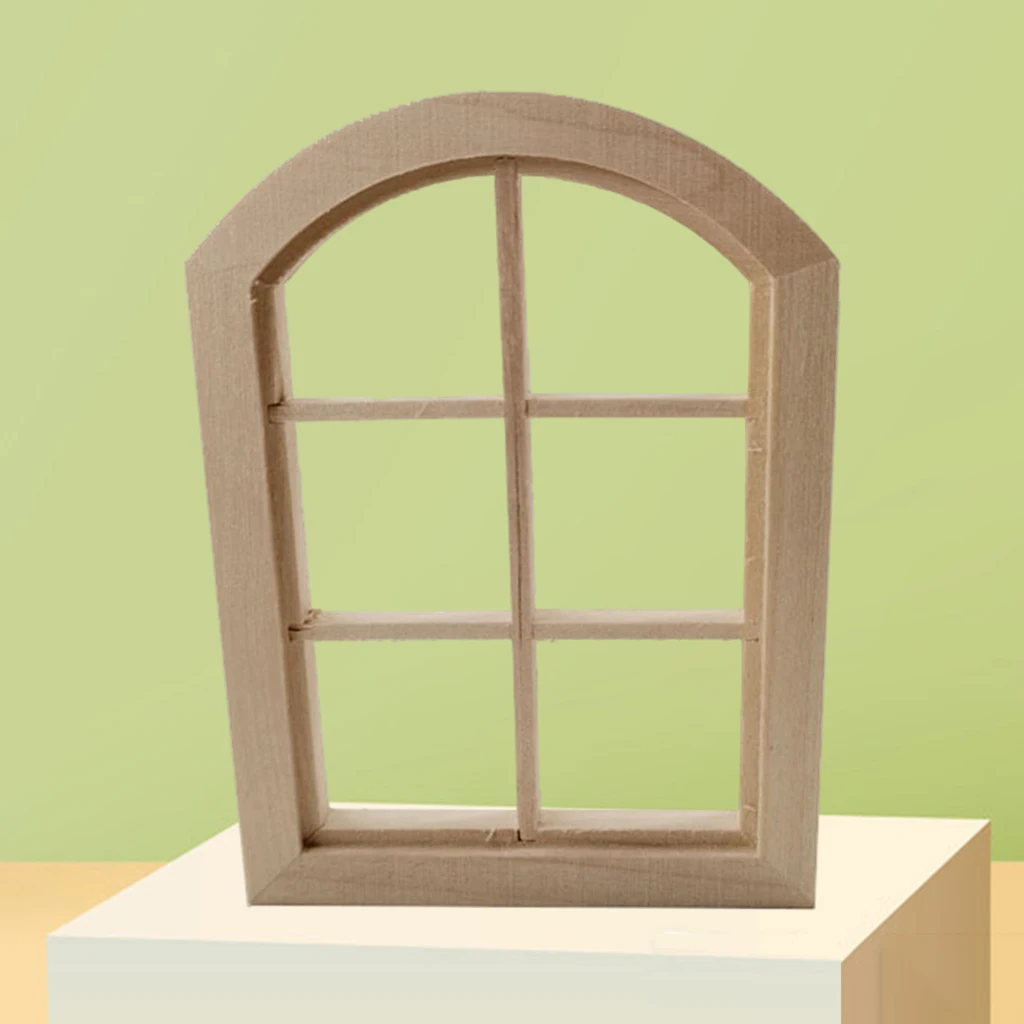 Doll House Windows Model Unpainted Mini Furniture Decoration DIY | Игрушки и хобби
