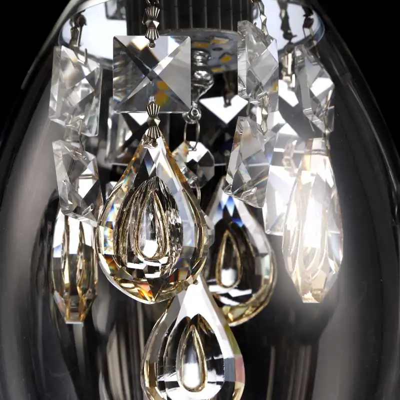 

Modern Crystal Led Pendant Light Fixtures Glass Cup Lampshade Suspension Hanging Lamp Dining Room Kitchen Decor Home Lighting