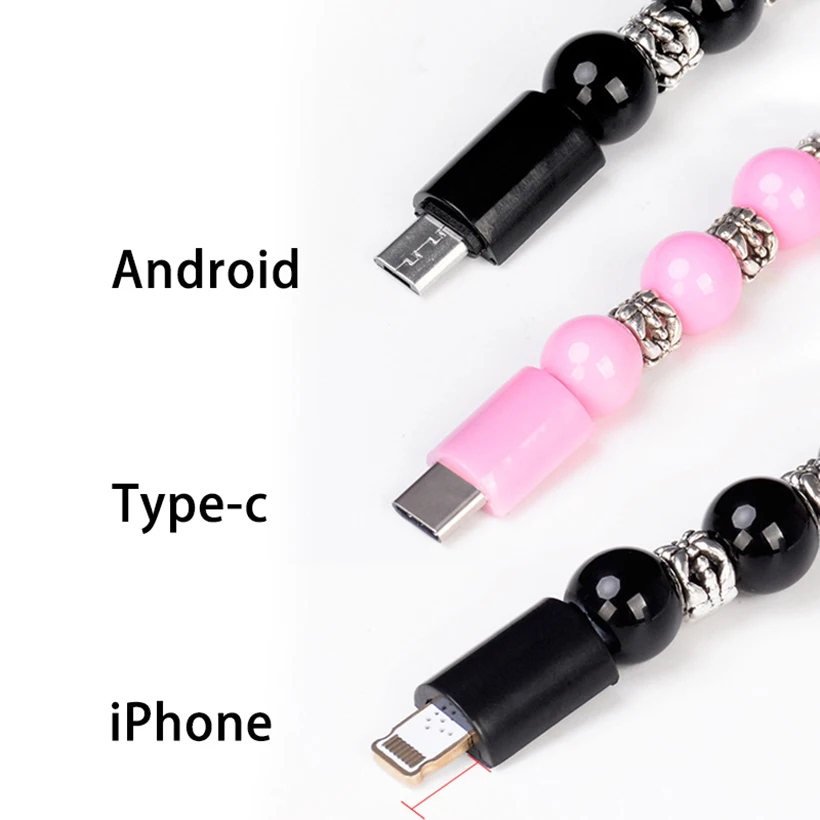 Кабель для зарядки и передачи данных Micro USB Type-C iPhone 6 7 X Samsung S7 S10 | Украшения