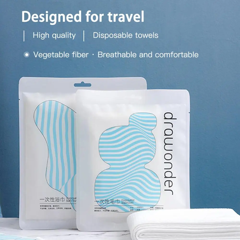 

5pcs Disposable Bath Plantfibre Towel Fabric Portable Outdoor Fast Drying Magic Cotton Travel Towels 70*140cm