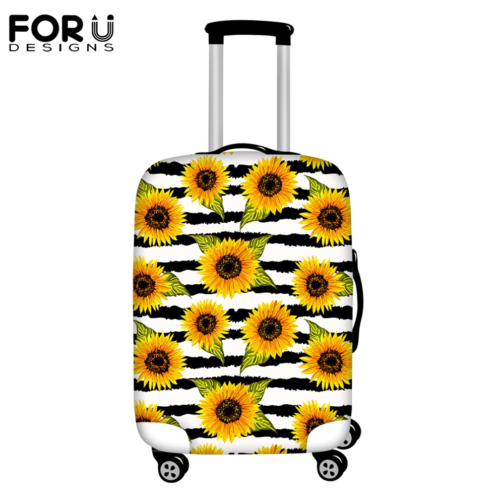 FORUDESIGNS Sunflower Pattern 3D Printing Travel Luggage Cover Anti-Dust Washable Protector for Suitcase 18 to 20 Inch Baggage