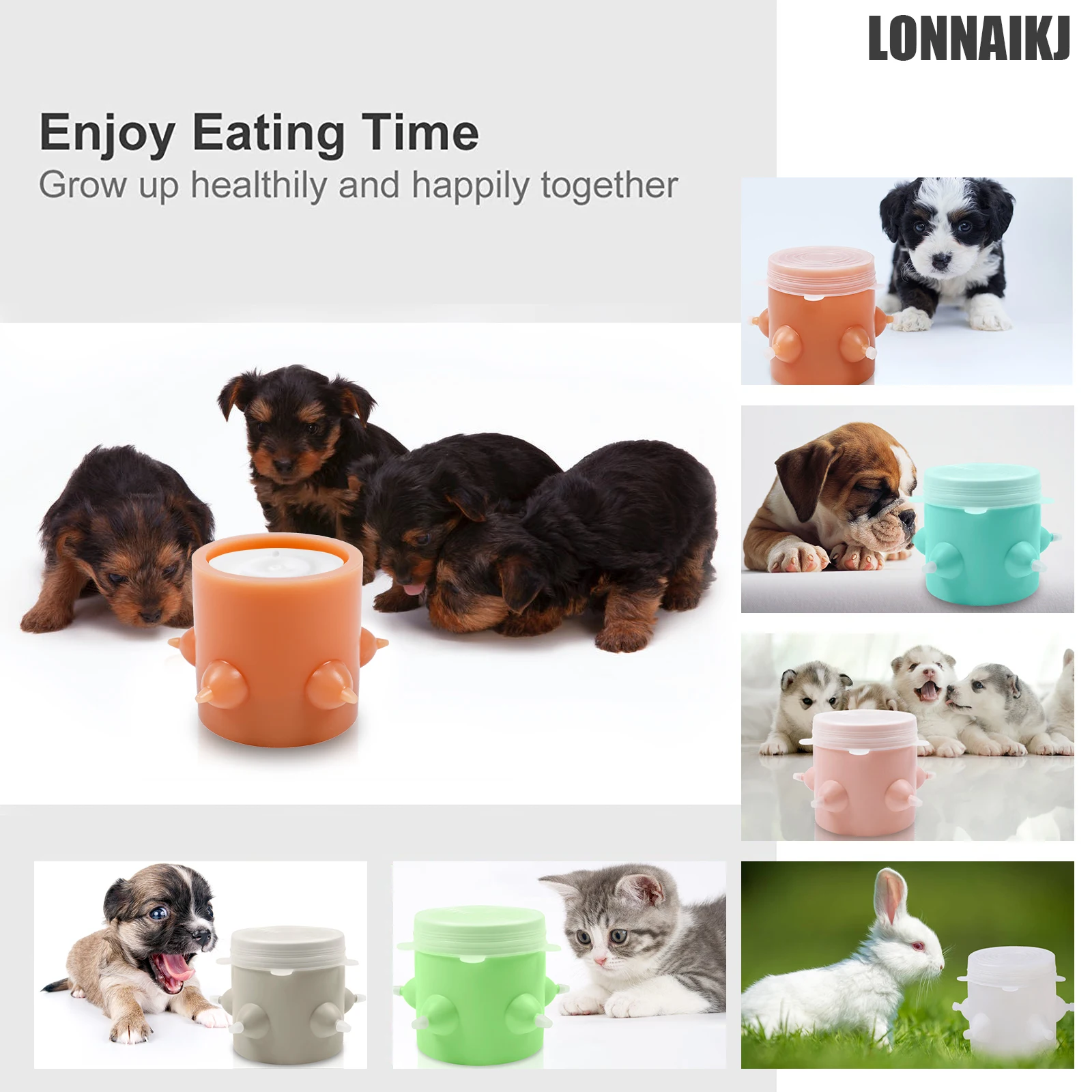 Alimentador de leche para perros, cachorros y gatitos pez&oacute;n para, taz&oacute;n de lactancia, estaci&oacute;n de alimentaci&oacute;n, botella, alimentador, 600ML/300ML-2