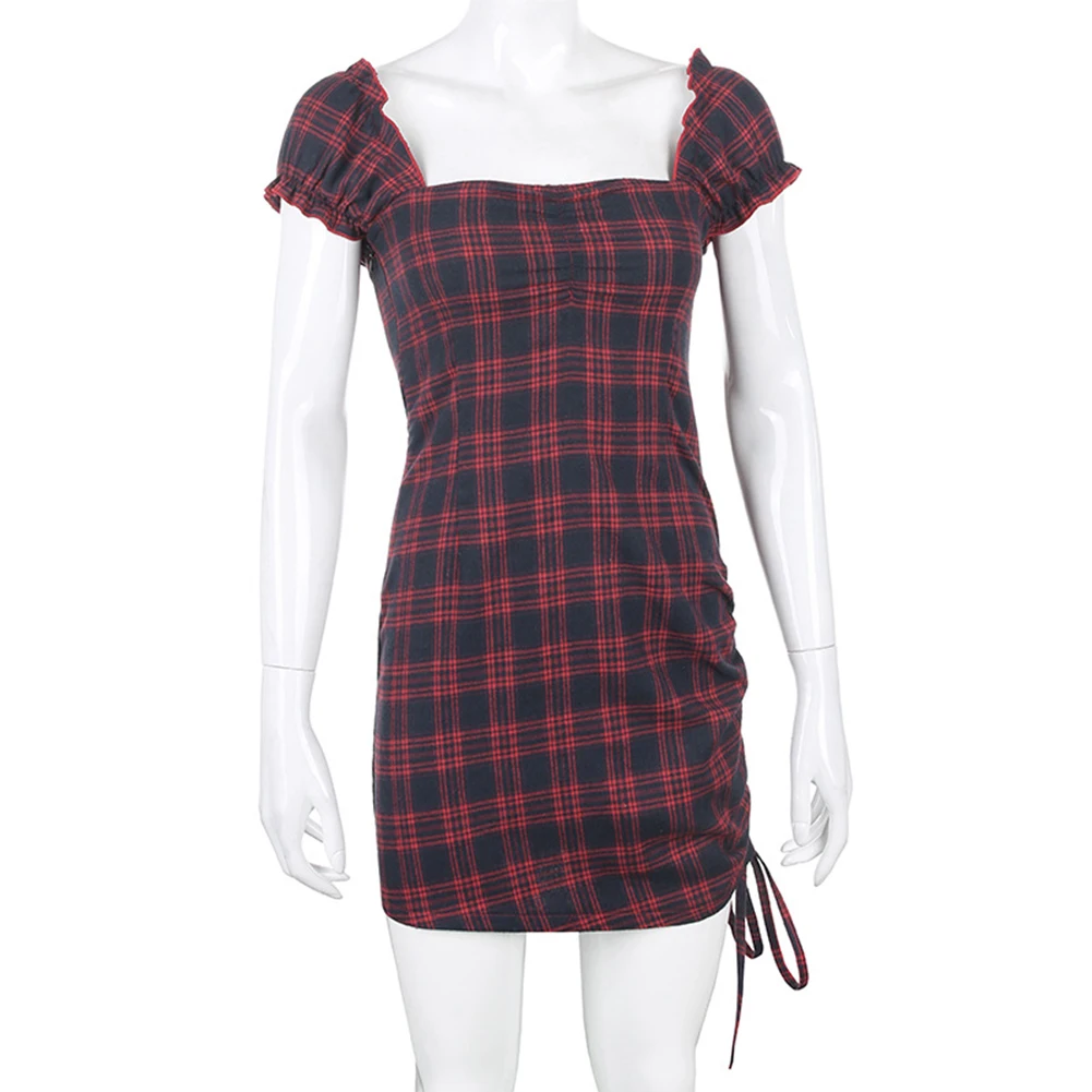 Женское летнее платье с запахом и квадратным вырезом Пикантные мини-платья