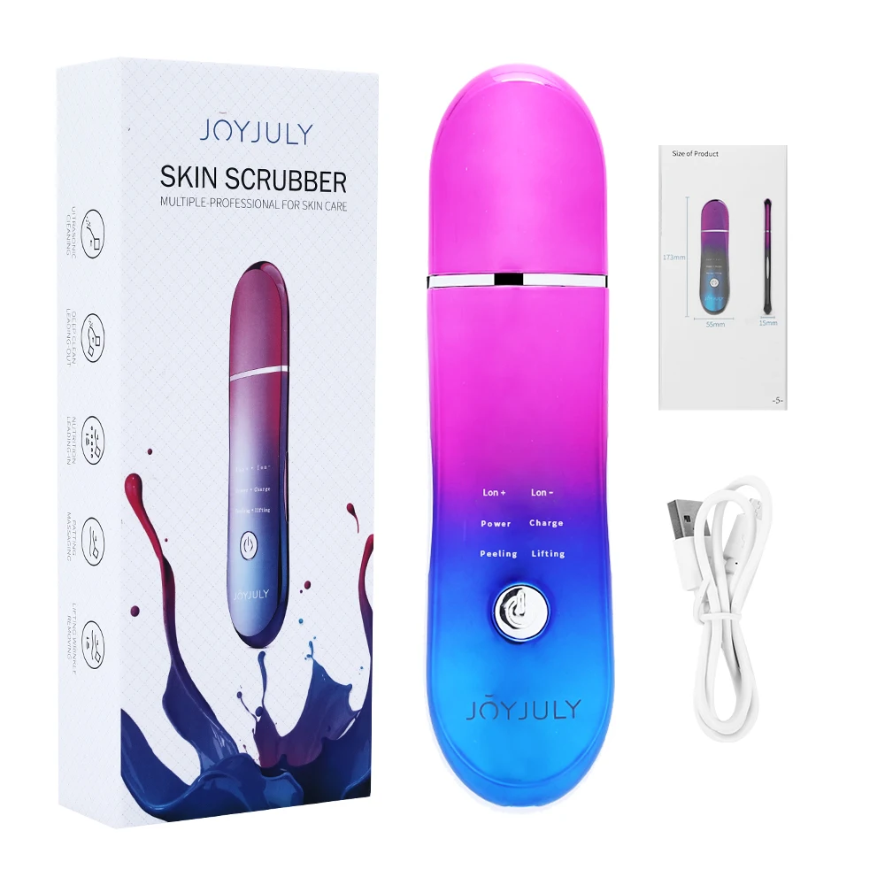 

1Pc Colorful Ultrasonic Skin Scrubber Vibration Face Spatula Blackhead Remover Facial Scrubber Shovel Clean Cavitation Peeling