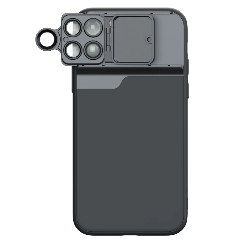 

5 in 1 Phone Lens Kit 20X 25X Super Macro Lens CPL Fisheye 2X Telephoto Lens Case for iPhone 12 Pro Max/11 Pro Max mini