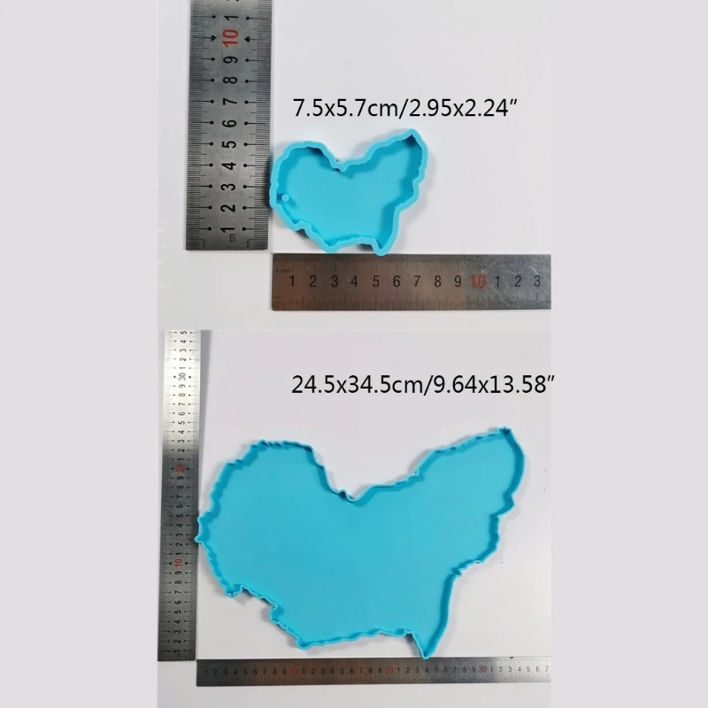 

R58E Map Tray Coaster Keychain Mold Epoxy Resin Mold DIY Keychain Pendant Jewelry for Jewellery Making