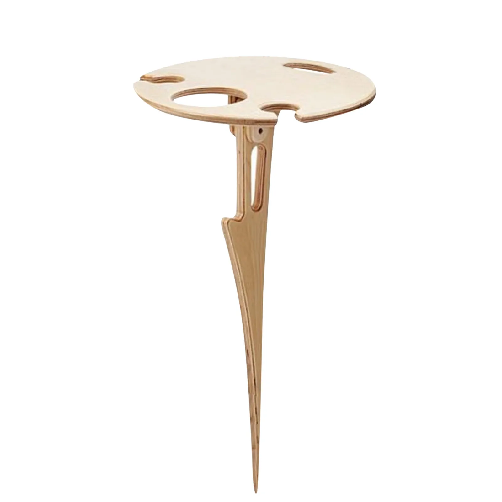 

Outdoor Portable Wine Table With Foldable Round Desktop Mini Wooden Picnic Table Easy To Carry Decoration Salon For Home