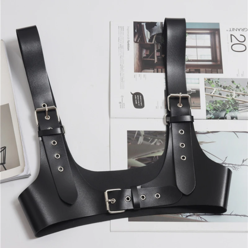 New Light Luxury Pu Leather Black Buckle Personality Women Decorative Belt and Waist Seal Dual Use Fashion Tide All-Match
