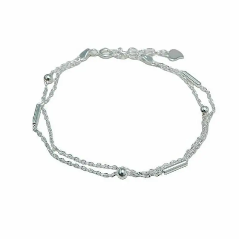 

Ice River 925 Sterling Silver Women Bracelets Female Double layer Charm Bracelet Adjustable Chain Fashion Jewelry Birthday Gifts