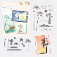 reusable beach plants background metal cutting dies and stamps set diy crafts molds scrapbooking decoration embossing folders